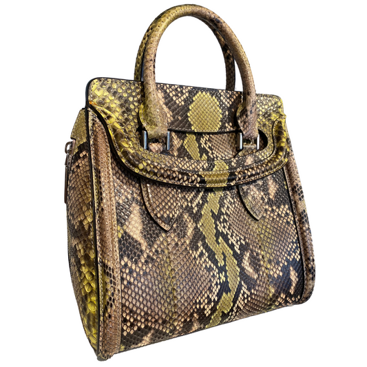 Alexander McQueen Small Heroine Handbag in Lime Python