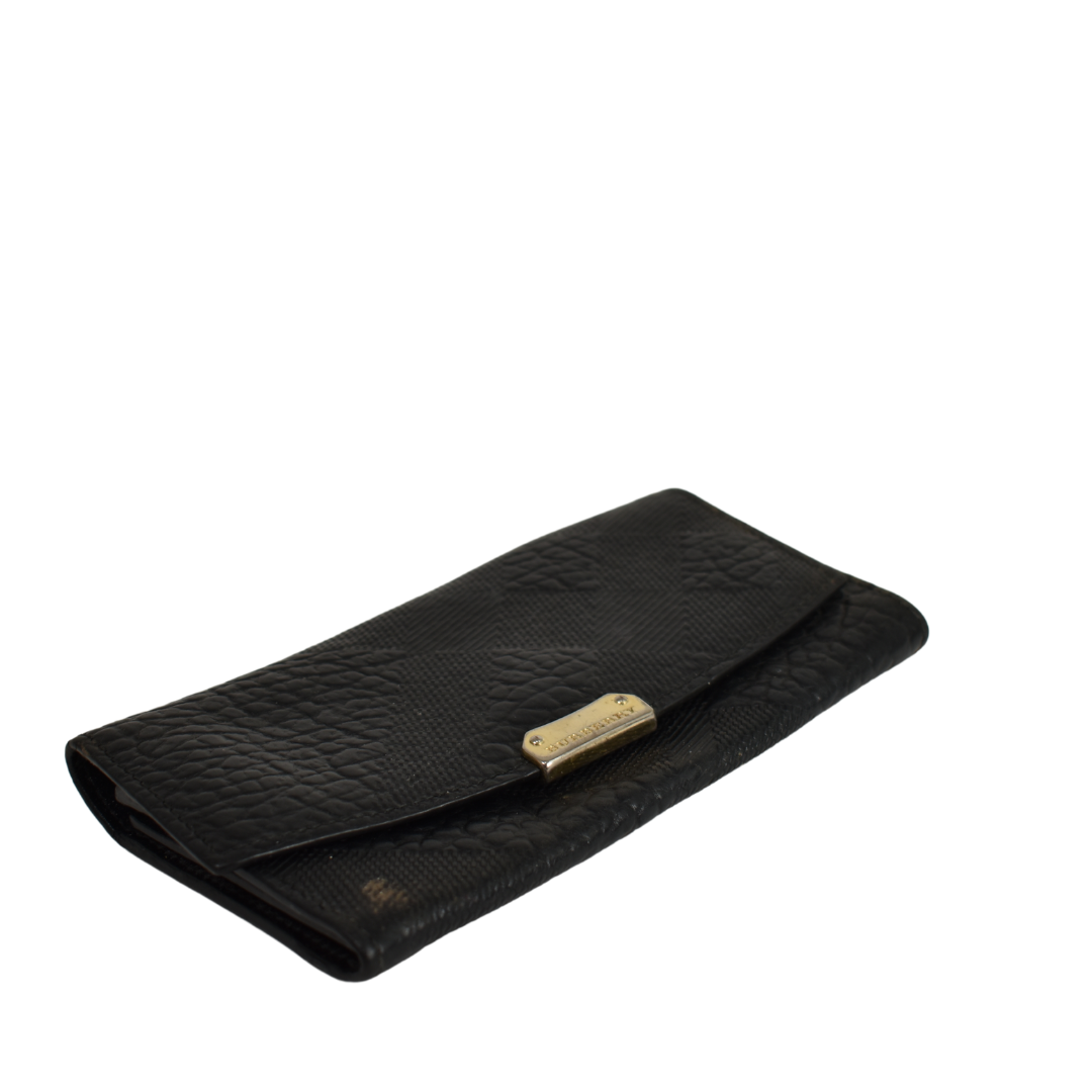 Burberry Textured Leather Snap Wallet