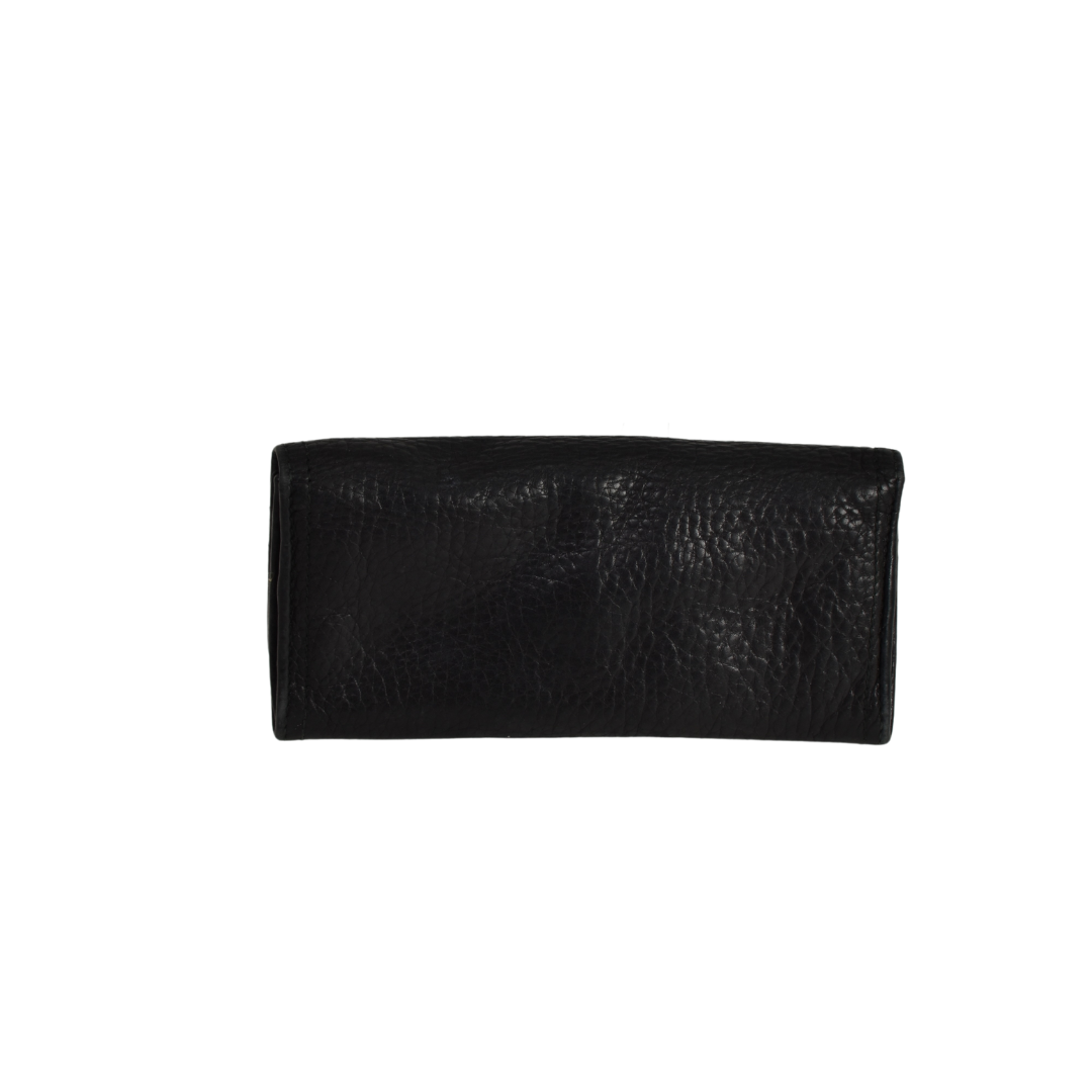 Prada Large Pebbled Leather Flap Wallet