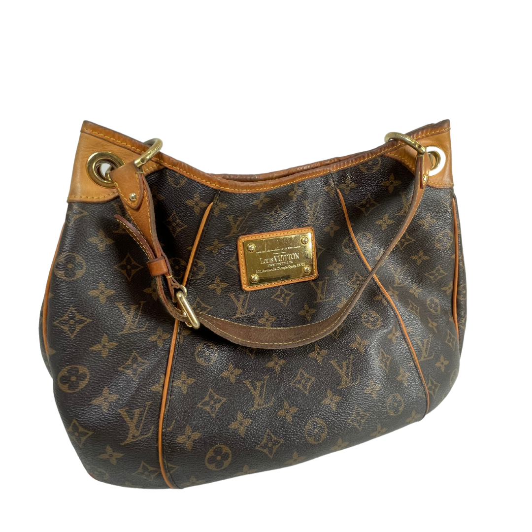 Louis Vuitton Galliera Monogram Pm 866276 Brown Coated Canvas Tote For Sale  at 1stDibs
