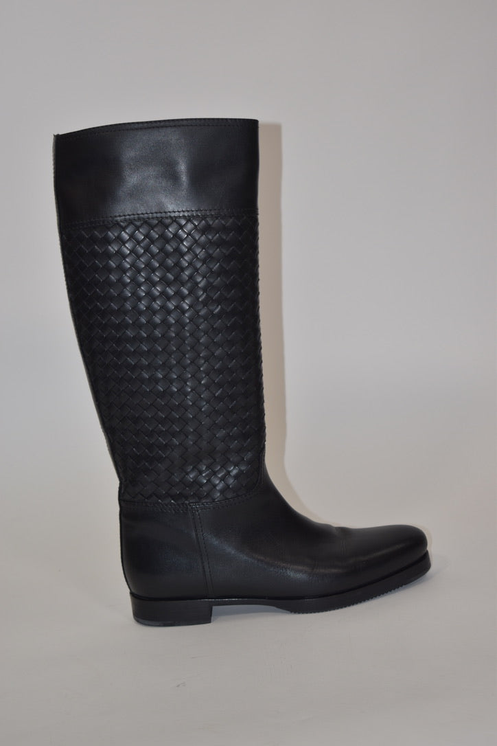 Bottega Veneta Leather Weave Riding Boots (size 40)