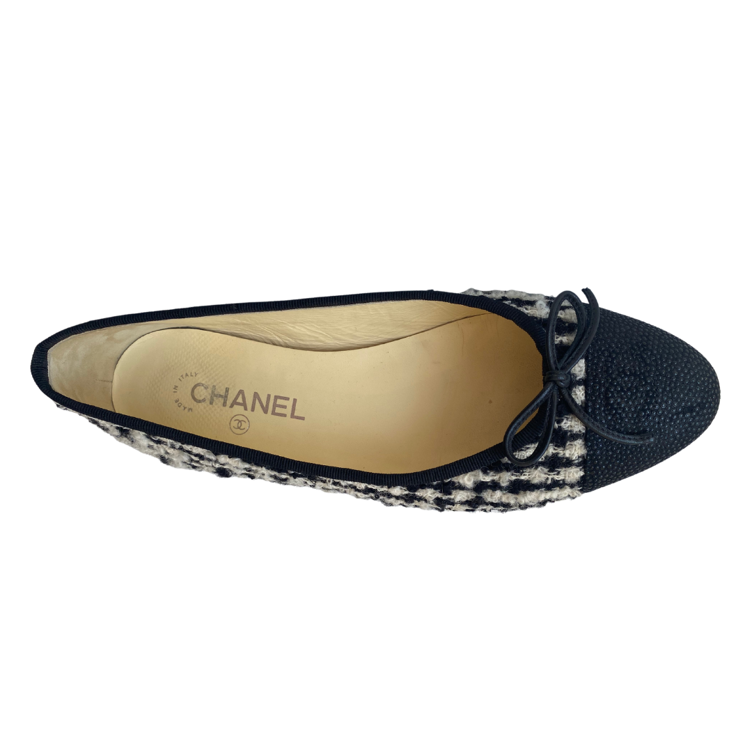 Chanel Tweed Ballet Flats