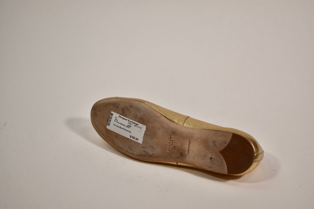 Prada Toe Cap Bow Ballet Flats (Size 40)