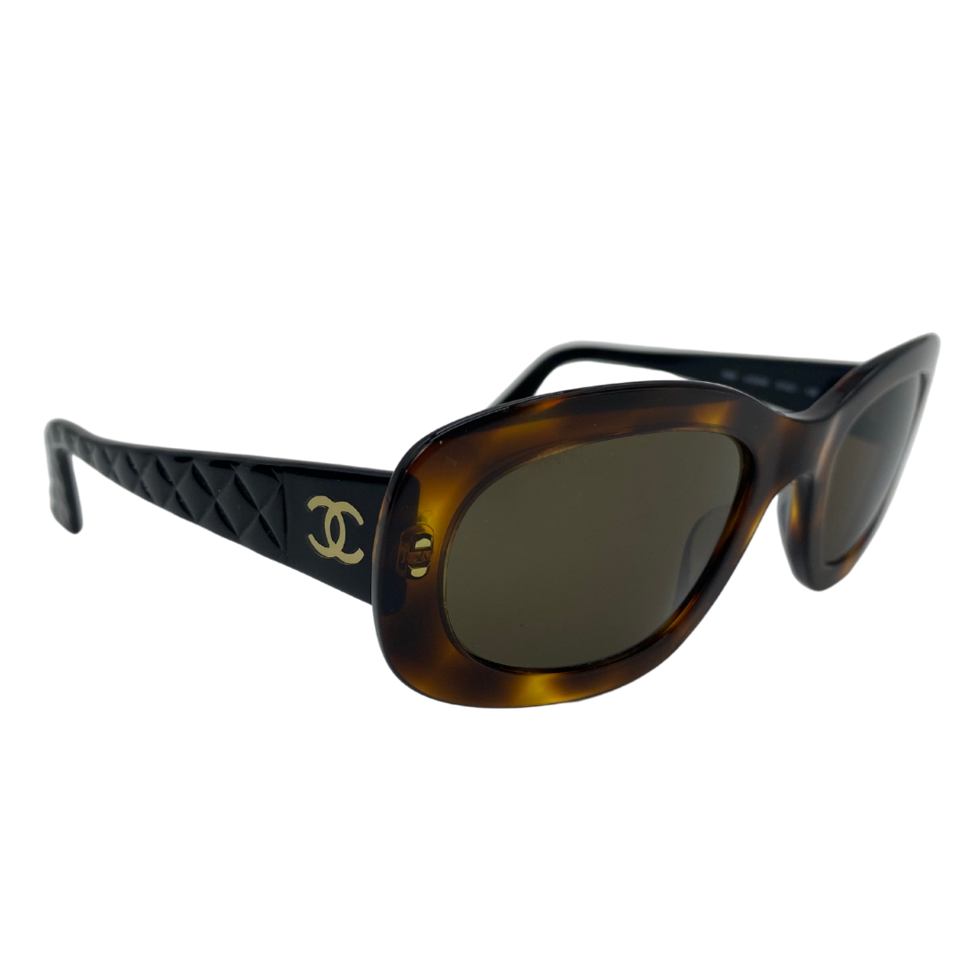 Chanel Quilted Tortoise CC Sunglasses