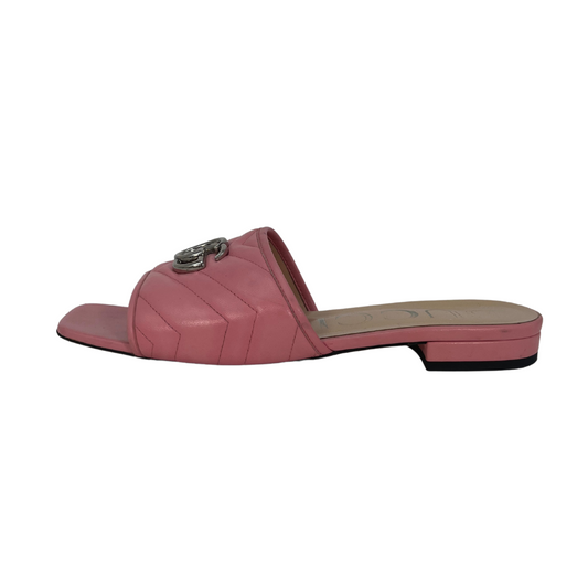 Gucci Nappa Matelasse GG Marmont Slide Sandals (Size 39)
