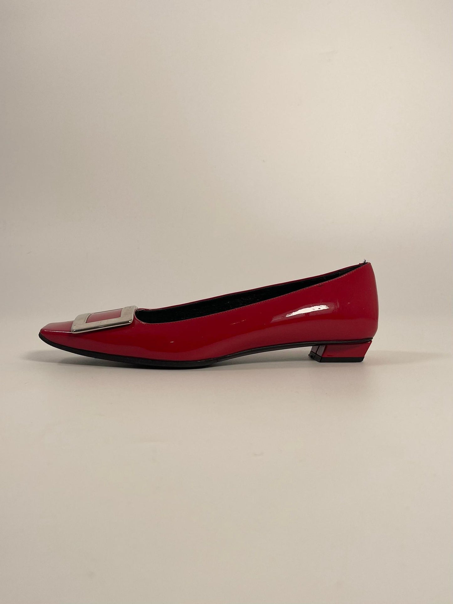 Roger Vivier Metal Buckle Ballerina Shoe (Size 38.5)