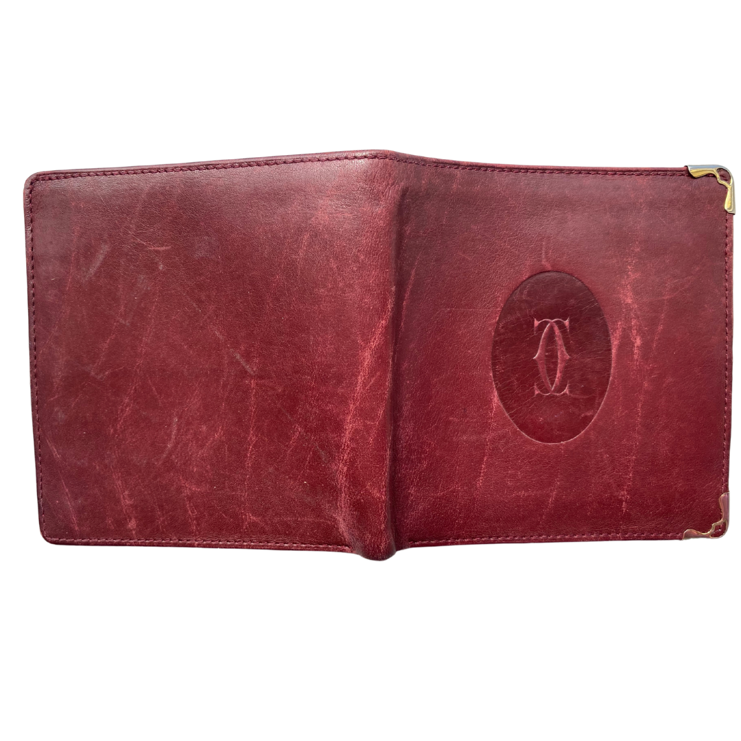 Cartier Burgundy Vintage Bifold Wallet