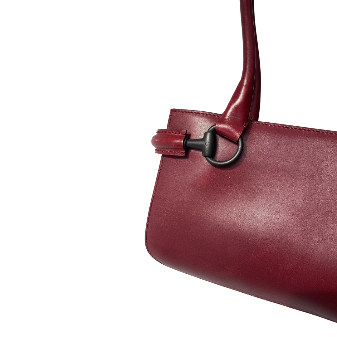 Gucci Vintage Burgundy Leather Shoulder Bag