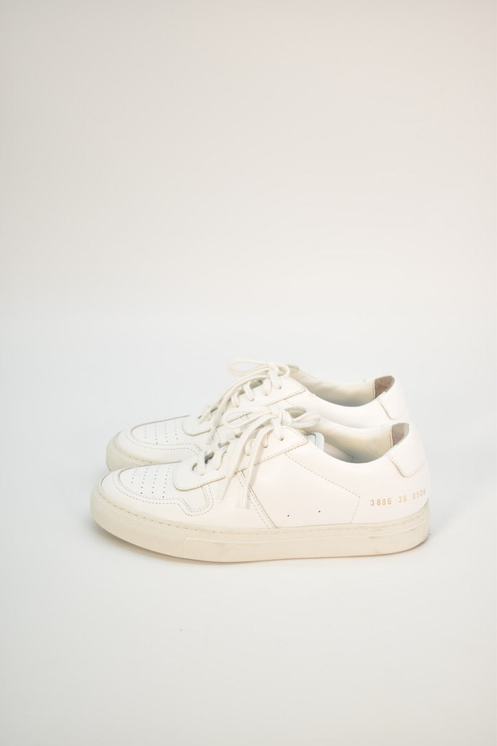 Women by Common Project White Decades Low Sneakers (Size 36)