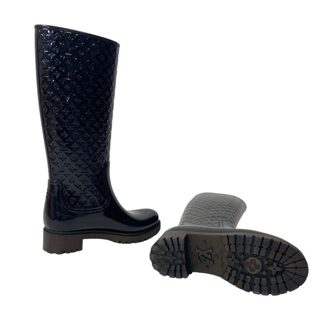 Louis Vuitton Black Monogram Rubber Splash Rain Boots Size 4.5/35 - Yoogi's  Closet