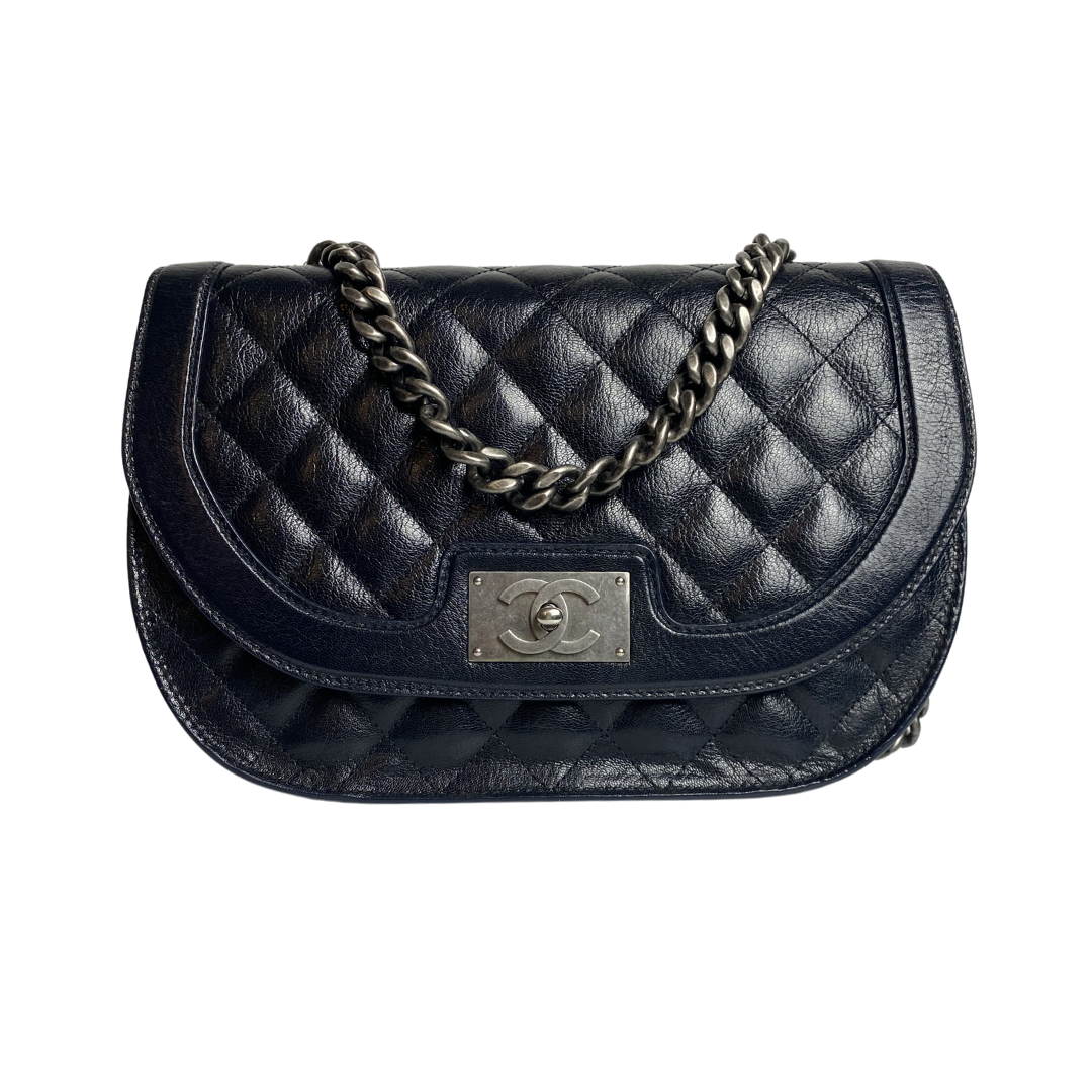Chanel 2015 Aged Calfskin Saddle Bag