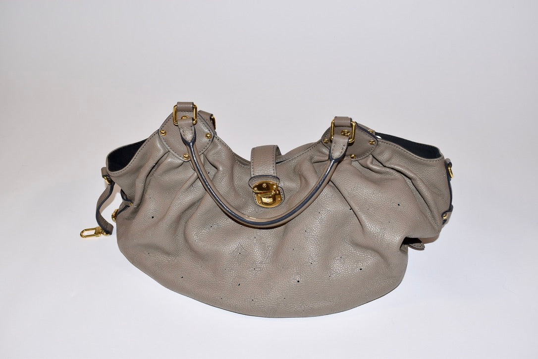 Louis Vuitton Grey Mahina XL Hobo Shoulder Bag