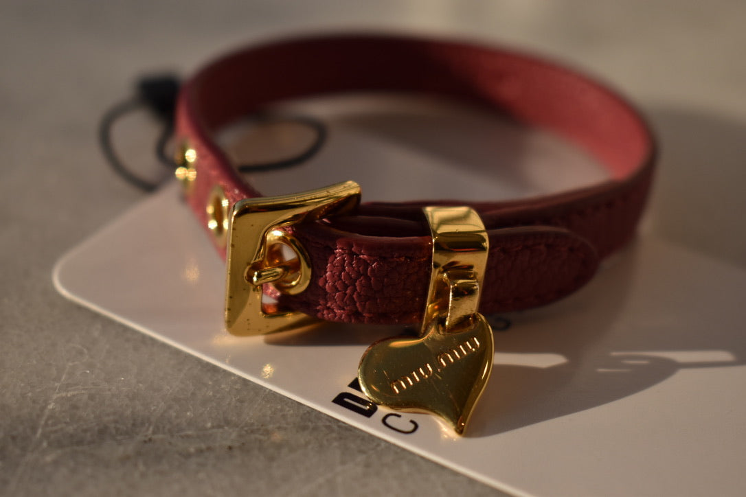 Miu Miu Madras Leather Bracelet