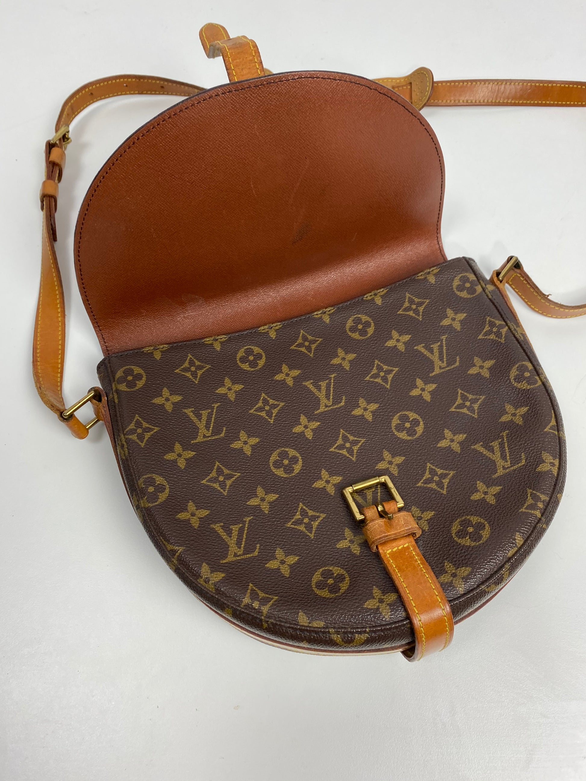 Louis Vuitton Canteen Cognac Silver Leather Saddle Crossbody Shoulder Bag  For Sale at 1stDibs