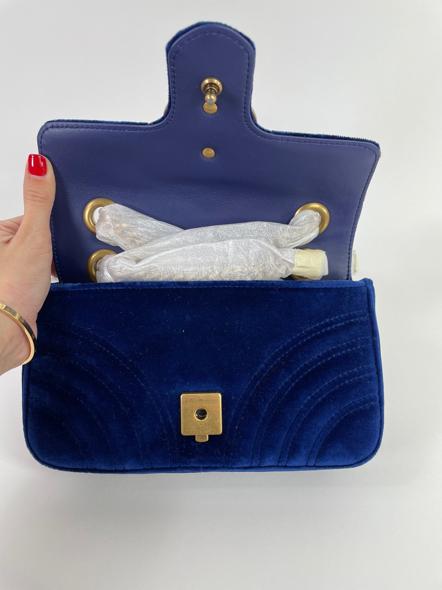 Gucci Mini Velvet GG Marmont Matelassé Shoulder Bag