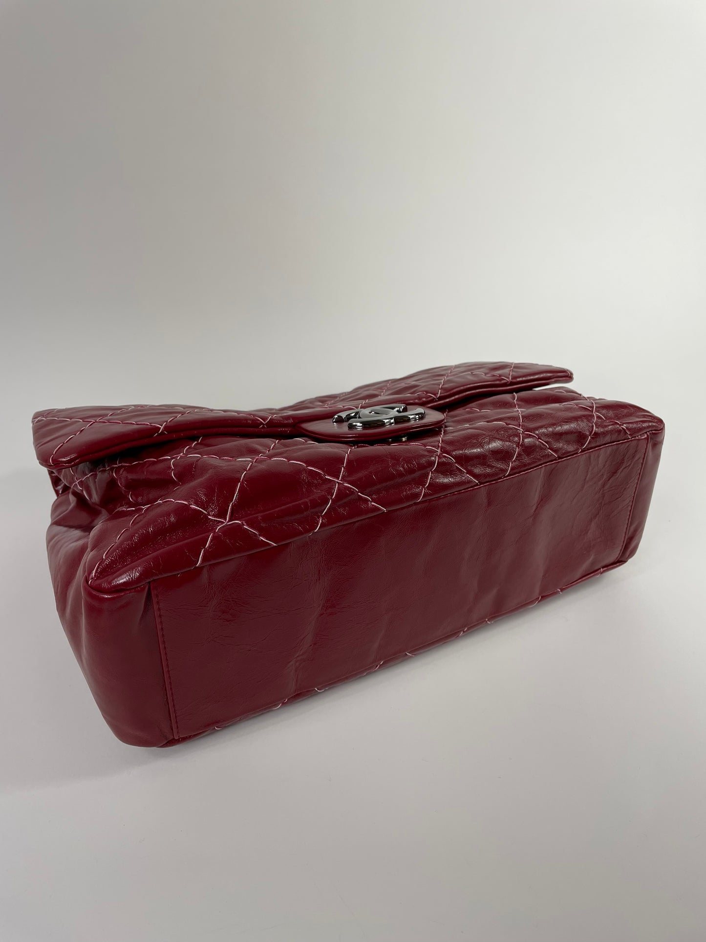 Chanel Double Stitch Glazed Maxi Flap Bag