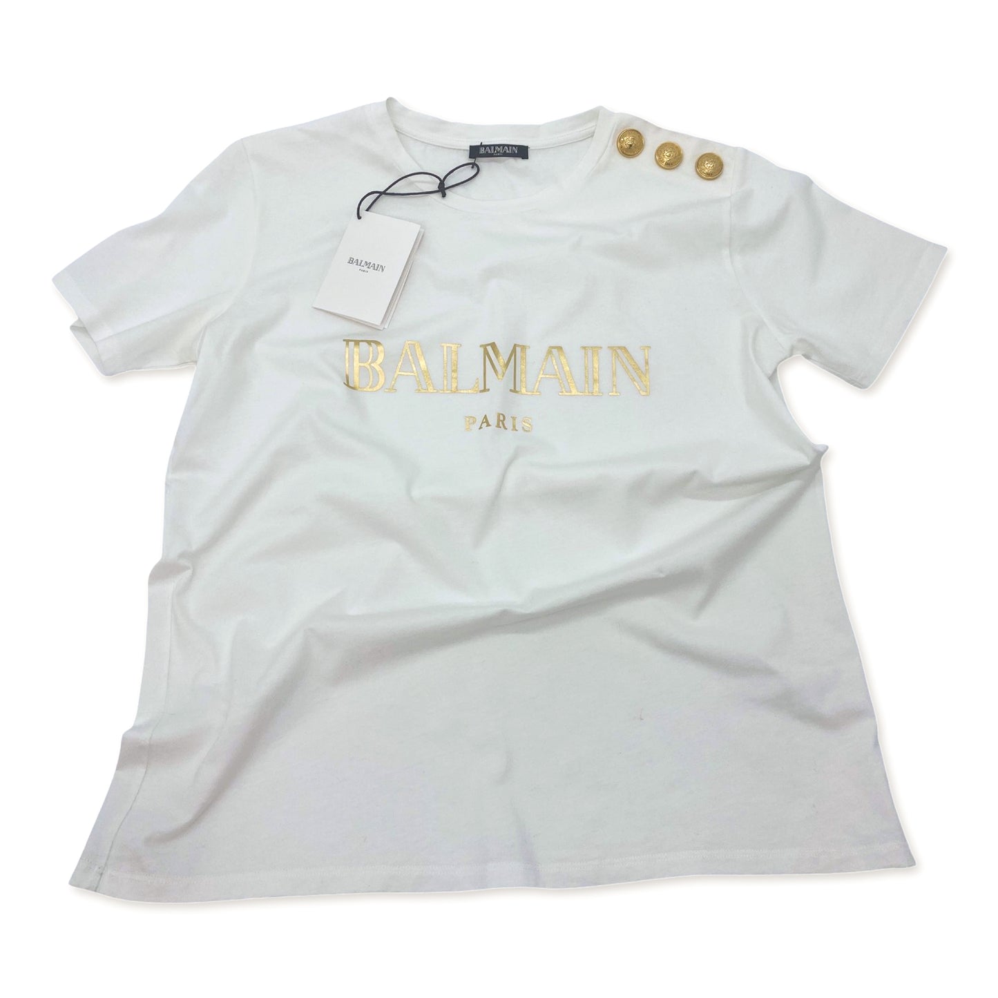 Balmain Metallic Vintage Logo T-Shirt