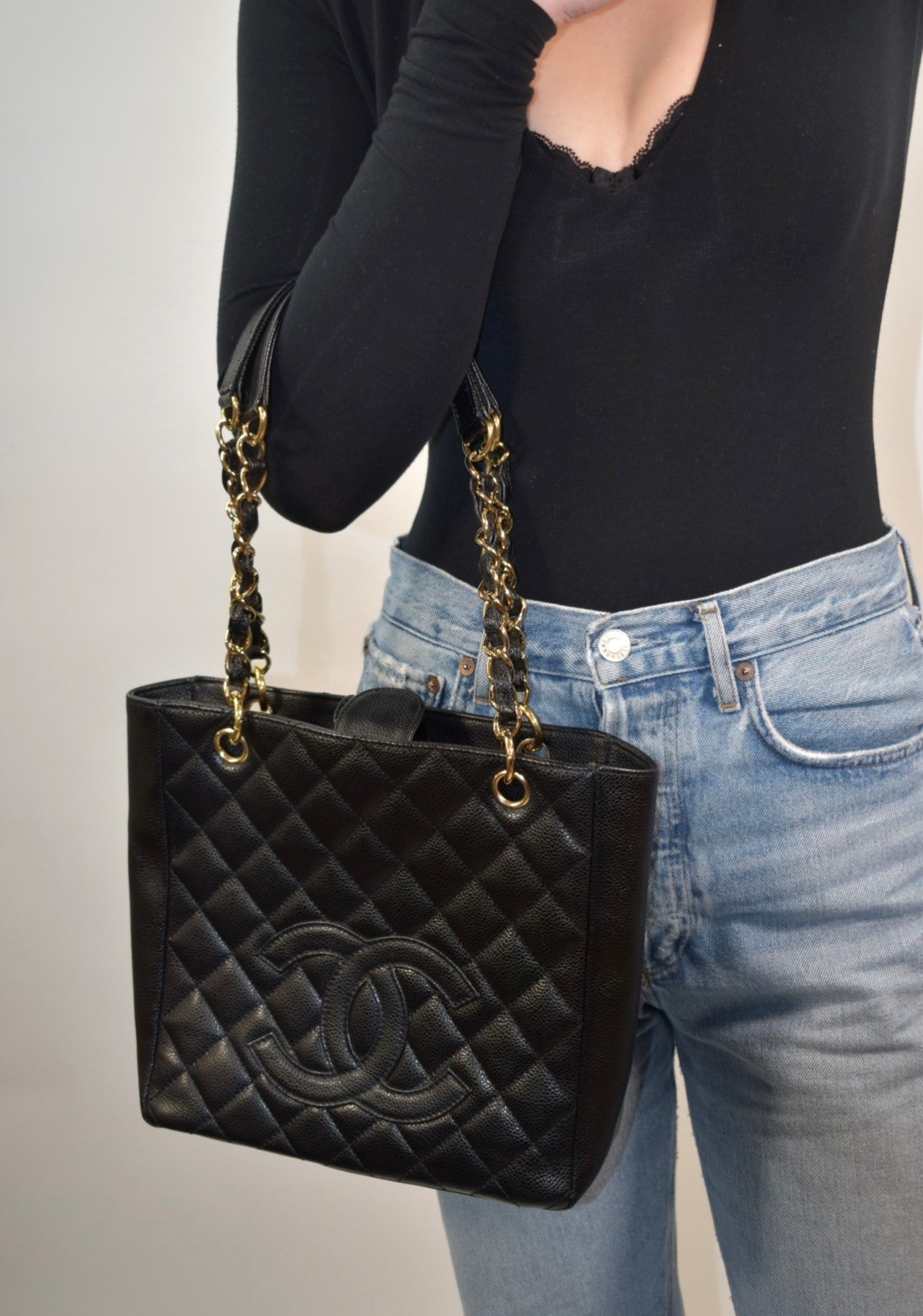 Chanel Caviar Petite Shopping Tote – Designer Exchange Consignment TO