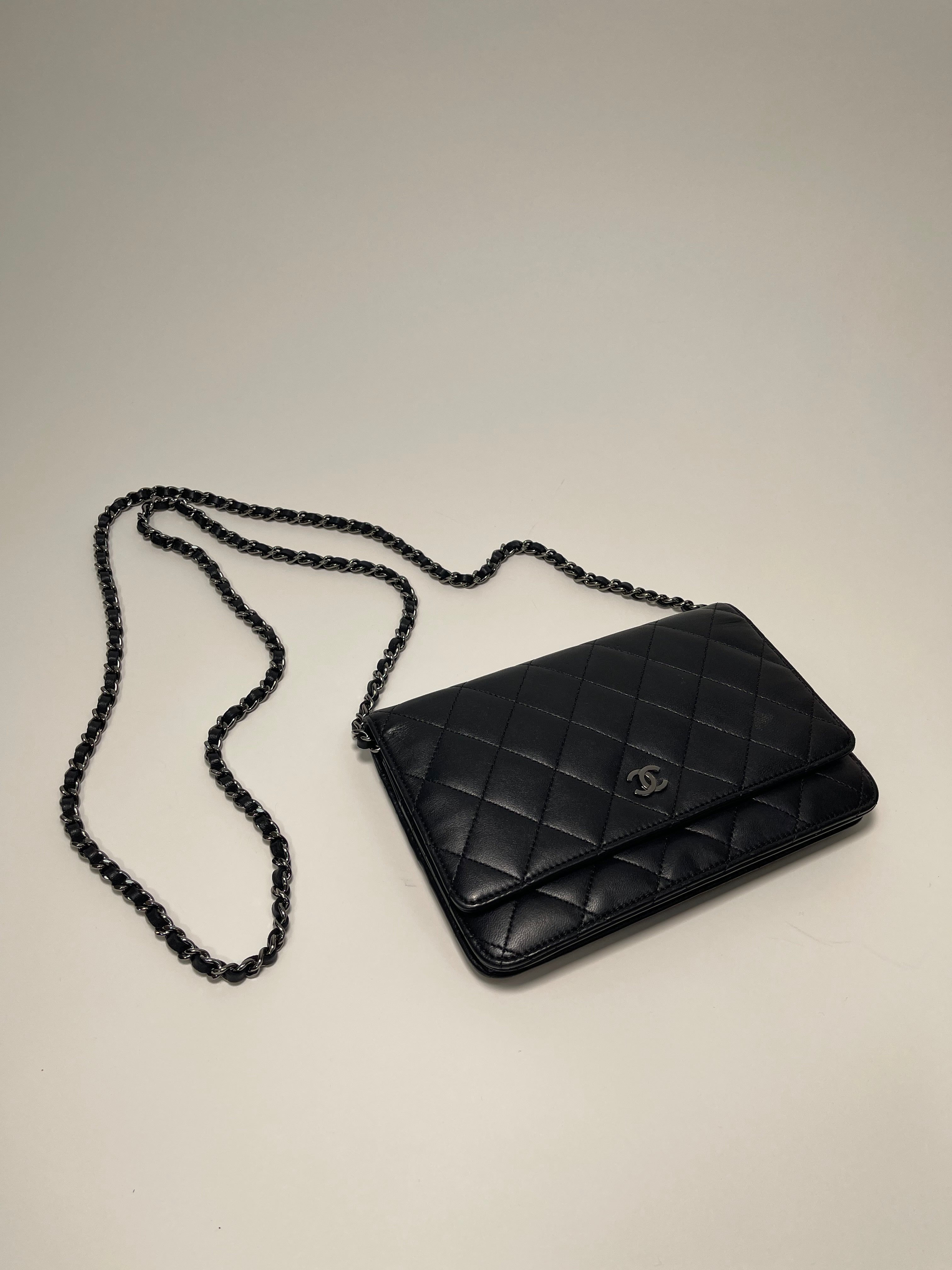 WOC Wallet on Chain Quilted Lambskin Leather with Black Interior  Bag  Religion