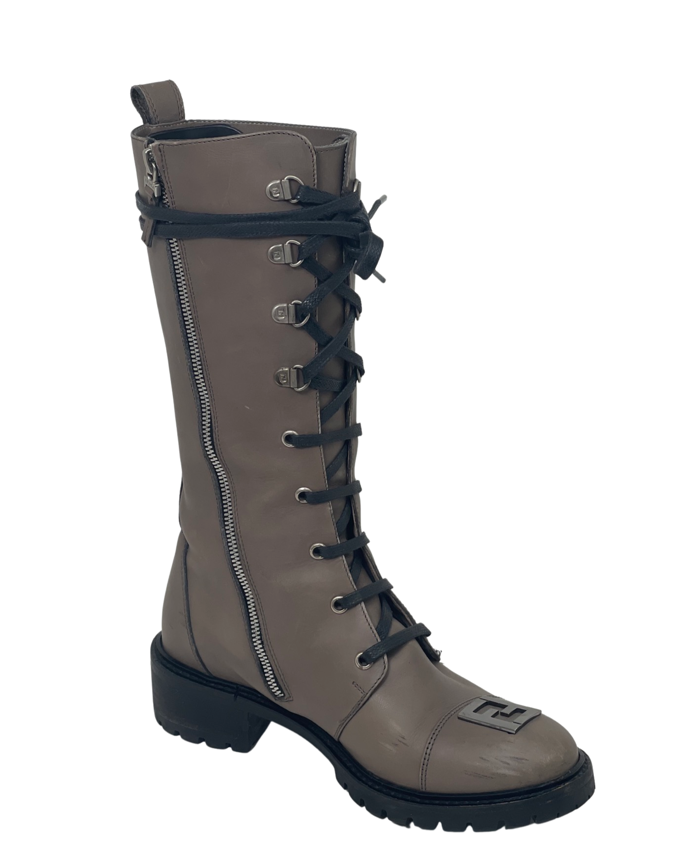 Fendi Leather Combat Boots (Size 37)