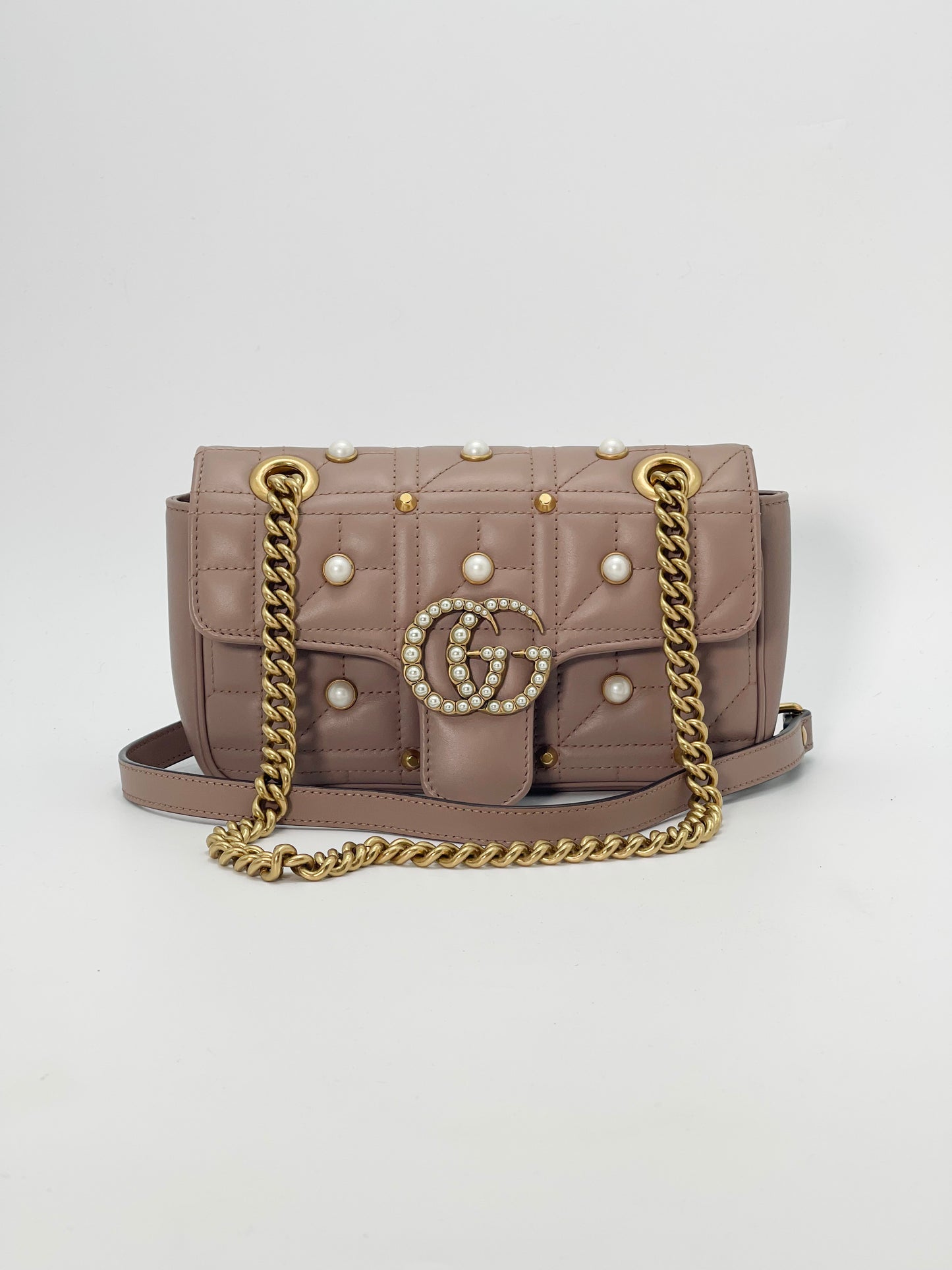 Gucci Small Gg Marmont Embellished Shoulder Bag