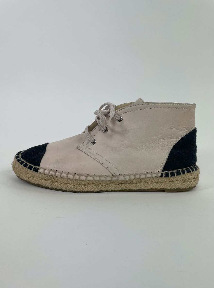 Chanel Leather High Top Espadrilles (Size 37)