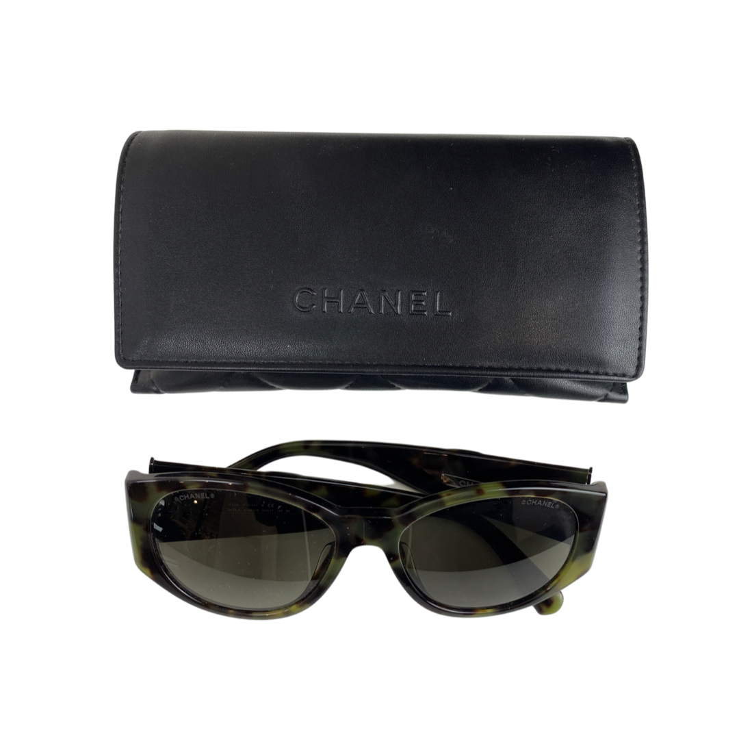 Chanel Camouflage Oval Sunglasses