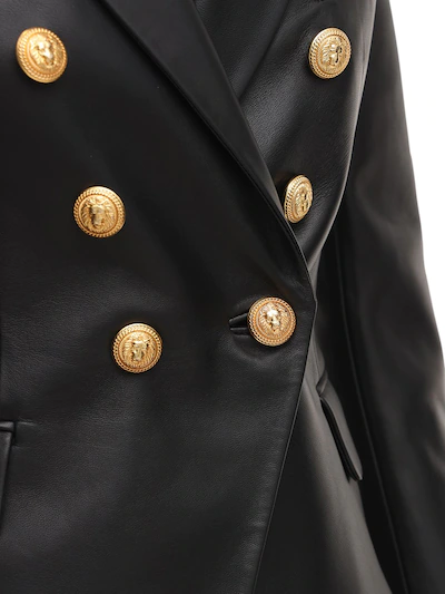 Balmain Six Button Leather Jacket