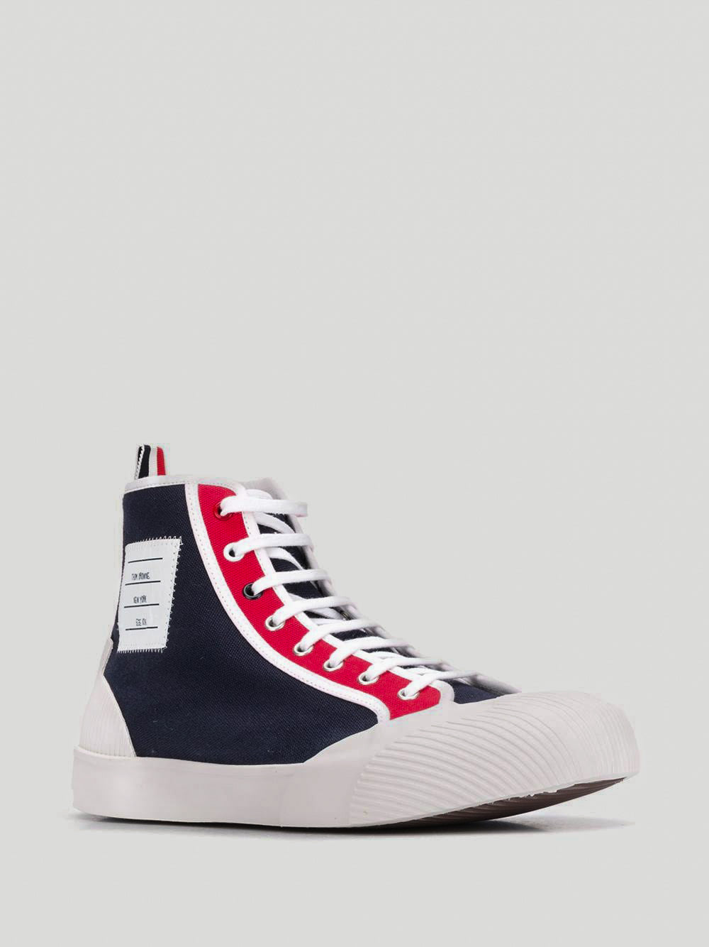 Thom Browne Contrast-Panel High-Top Sneakers (Size 38.5)