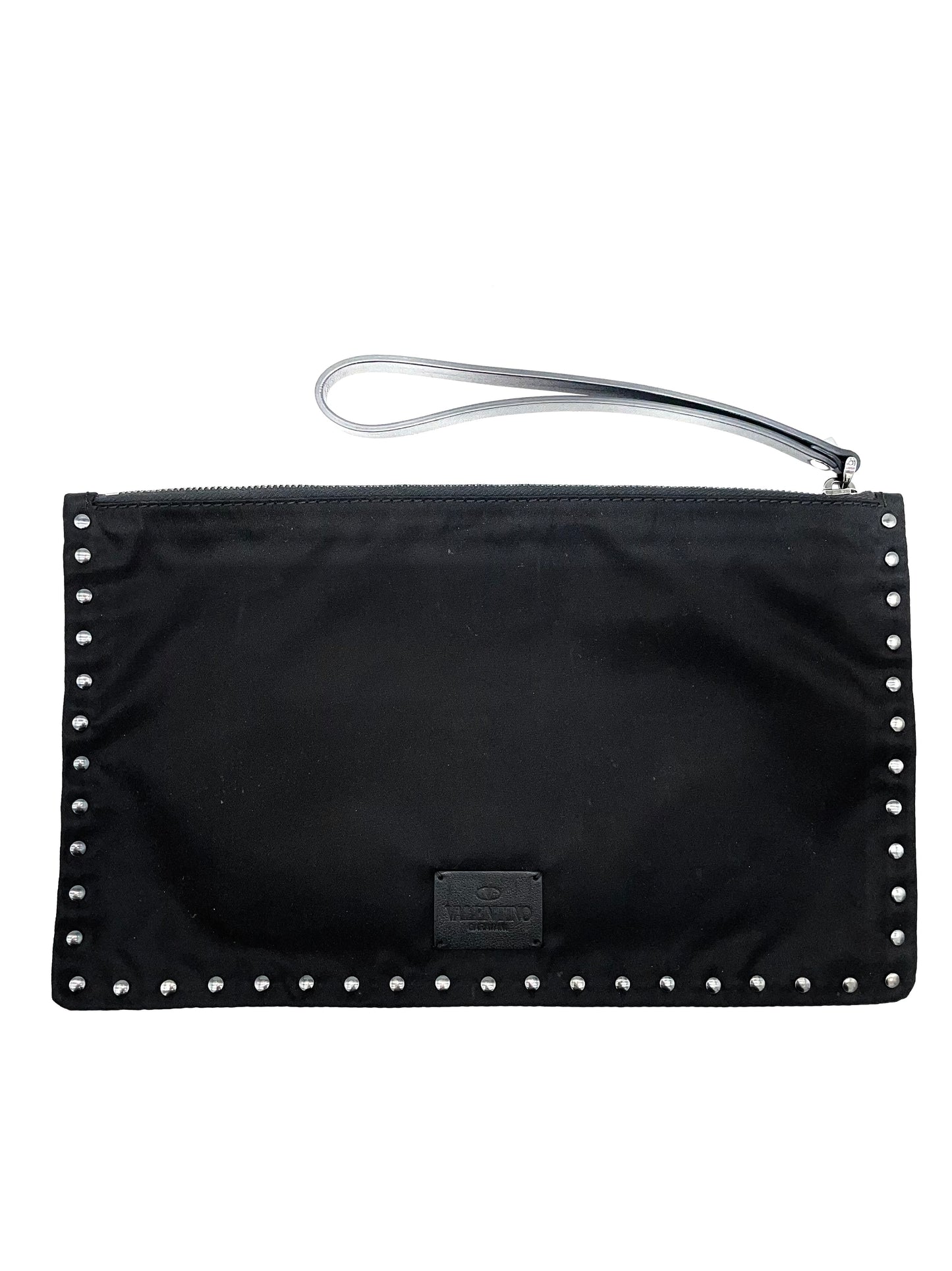 Valentino Black Rockstud Nylon Clutch Bag