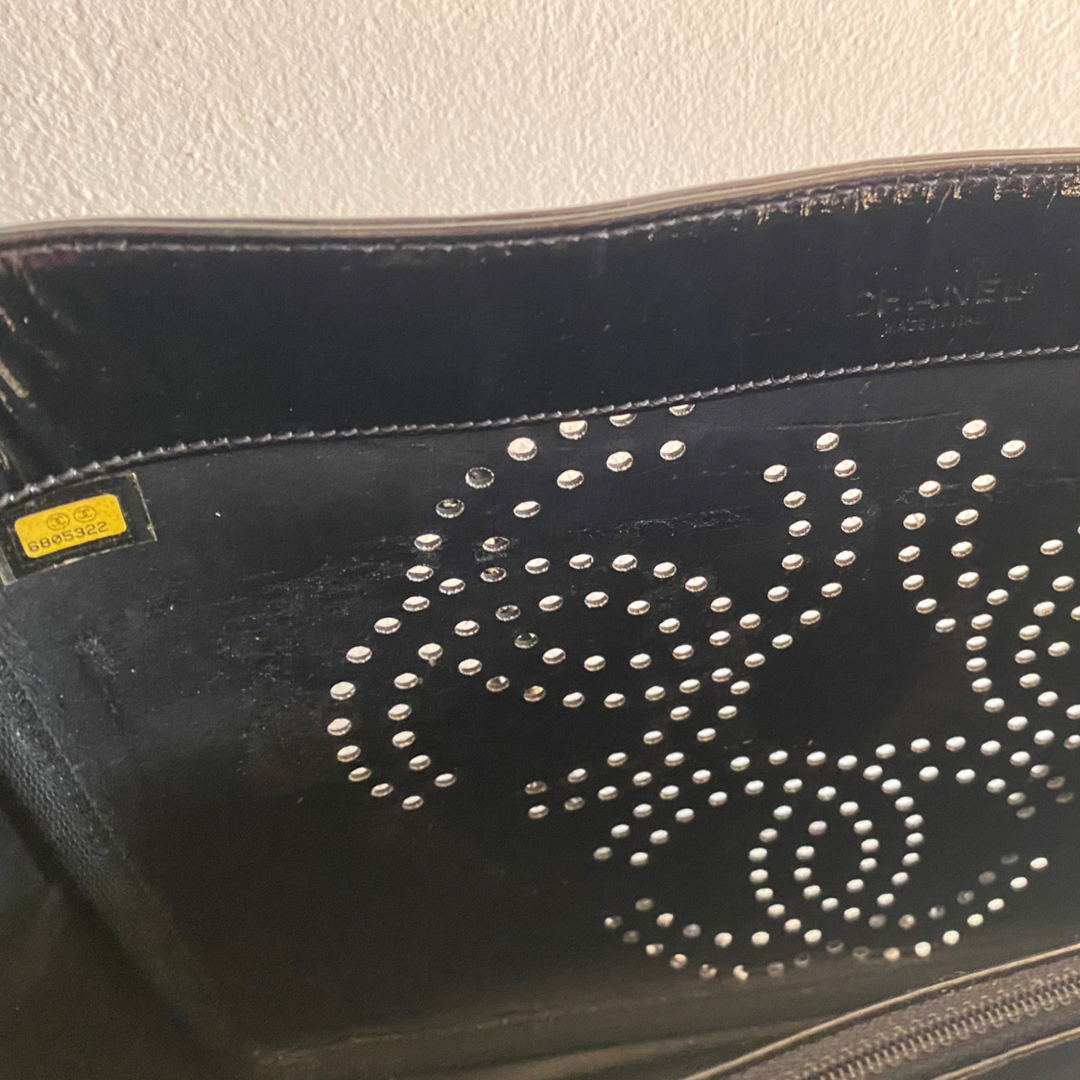 Chanel Perforated CC Patent Leather Tote