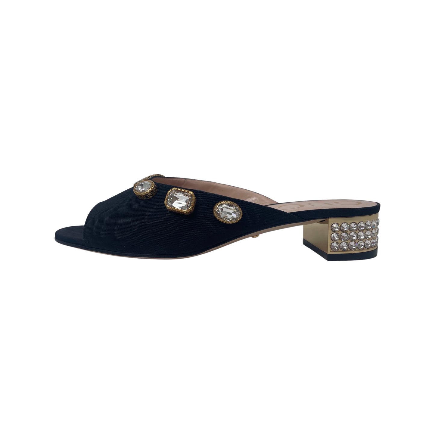 Gucci Embellished Lyric Slide Sandals (Size 40)