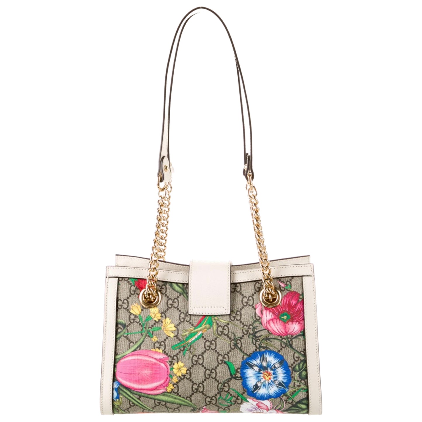 Gucci Supreme Flora Small Padlock Shoulder Bag