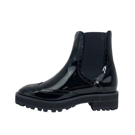 Stuart Weitzman Lodge Brogue Patent Bootie (Size 8.5)