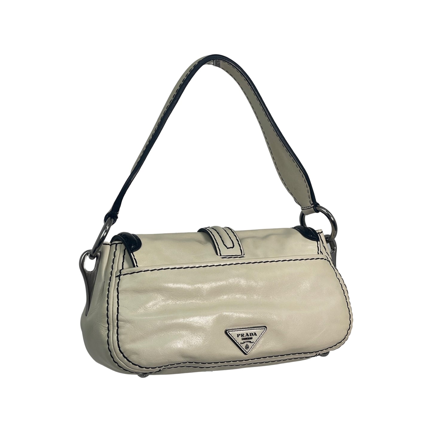 Prada Pattina Sottospalla Leather Shoulder Bag