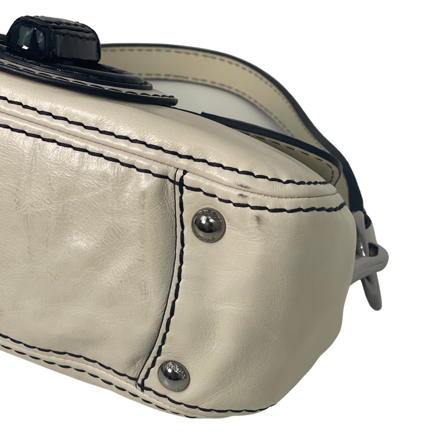 Prada Pattina Sottospalla Leather Shoulder Bag