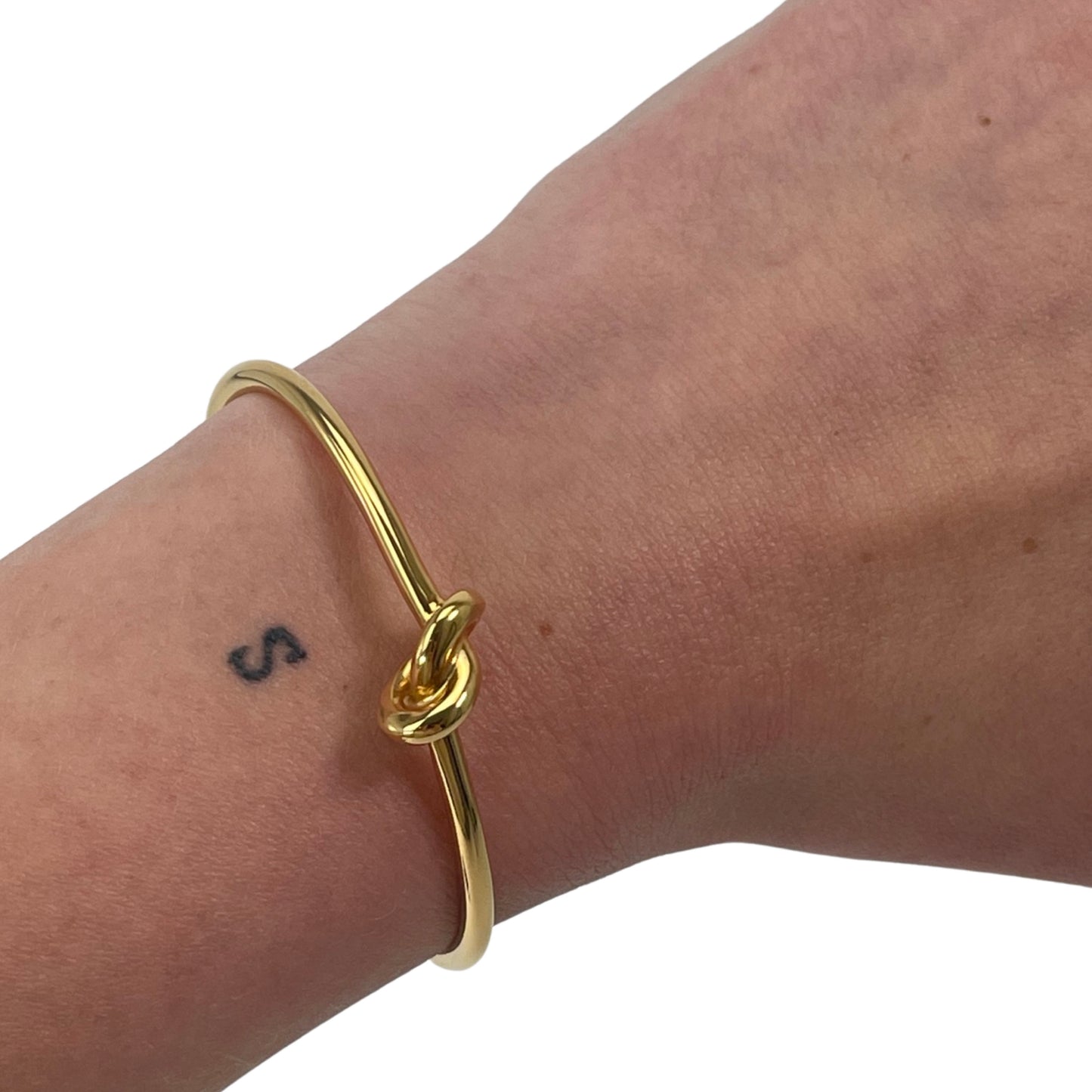 Celine Knot Extra-Thin Bracelet in Brass with Gold Finish
